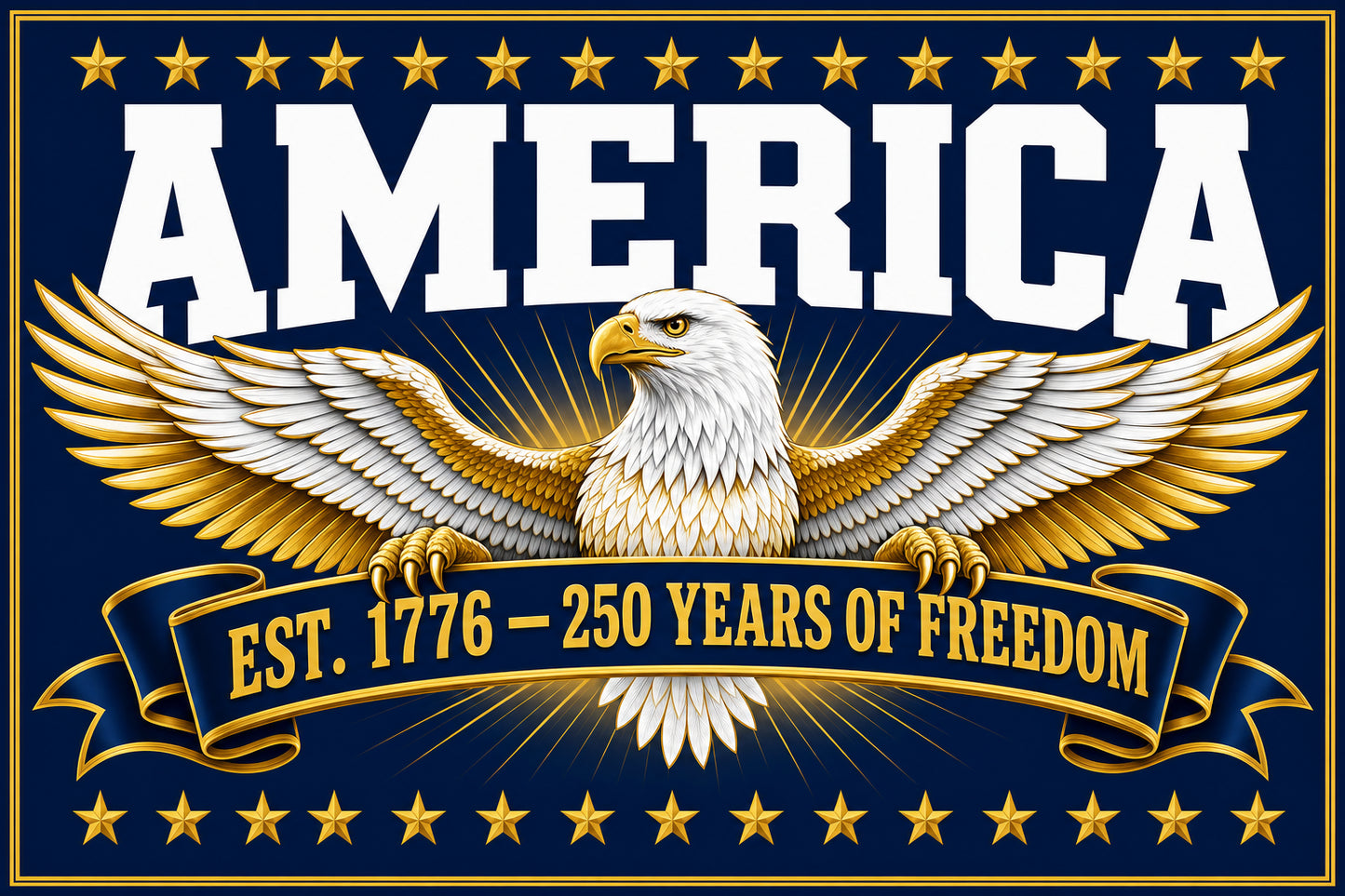 America EST 1776 250 Years of Freedom Garden Flag