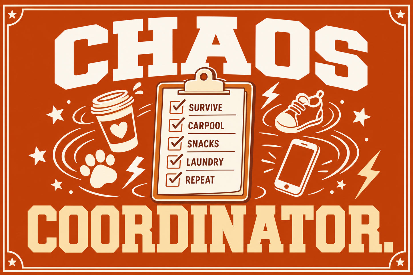 Chaos Coordinator (Terracotta) — 3x5 Pole Flag