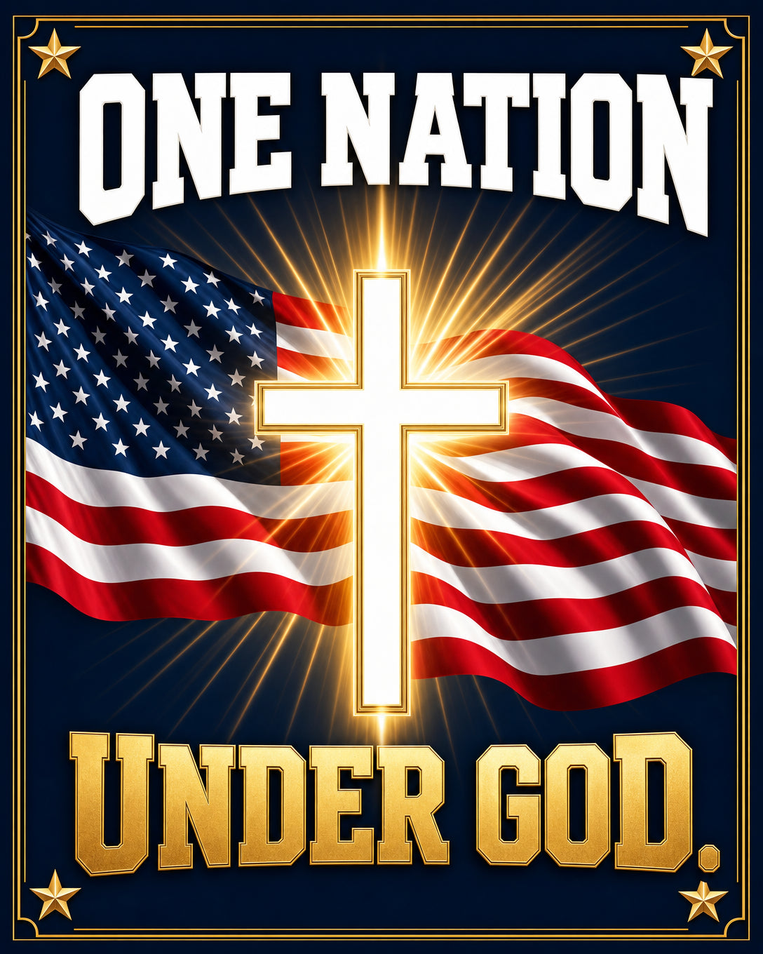 One Nation Under God Garden Flag - Faith Patriotic