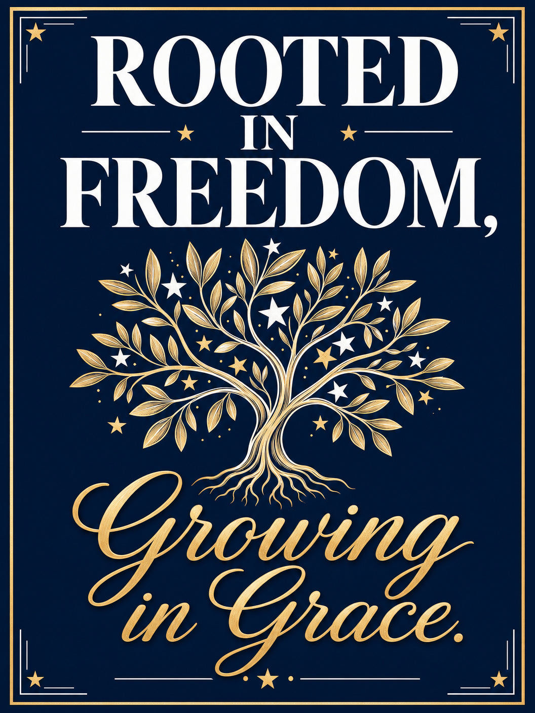 Rooted in Faith Growing in God's Grace (Version C) — 3x5 Pole Flag