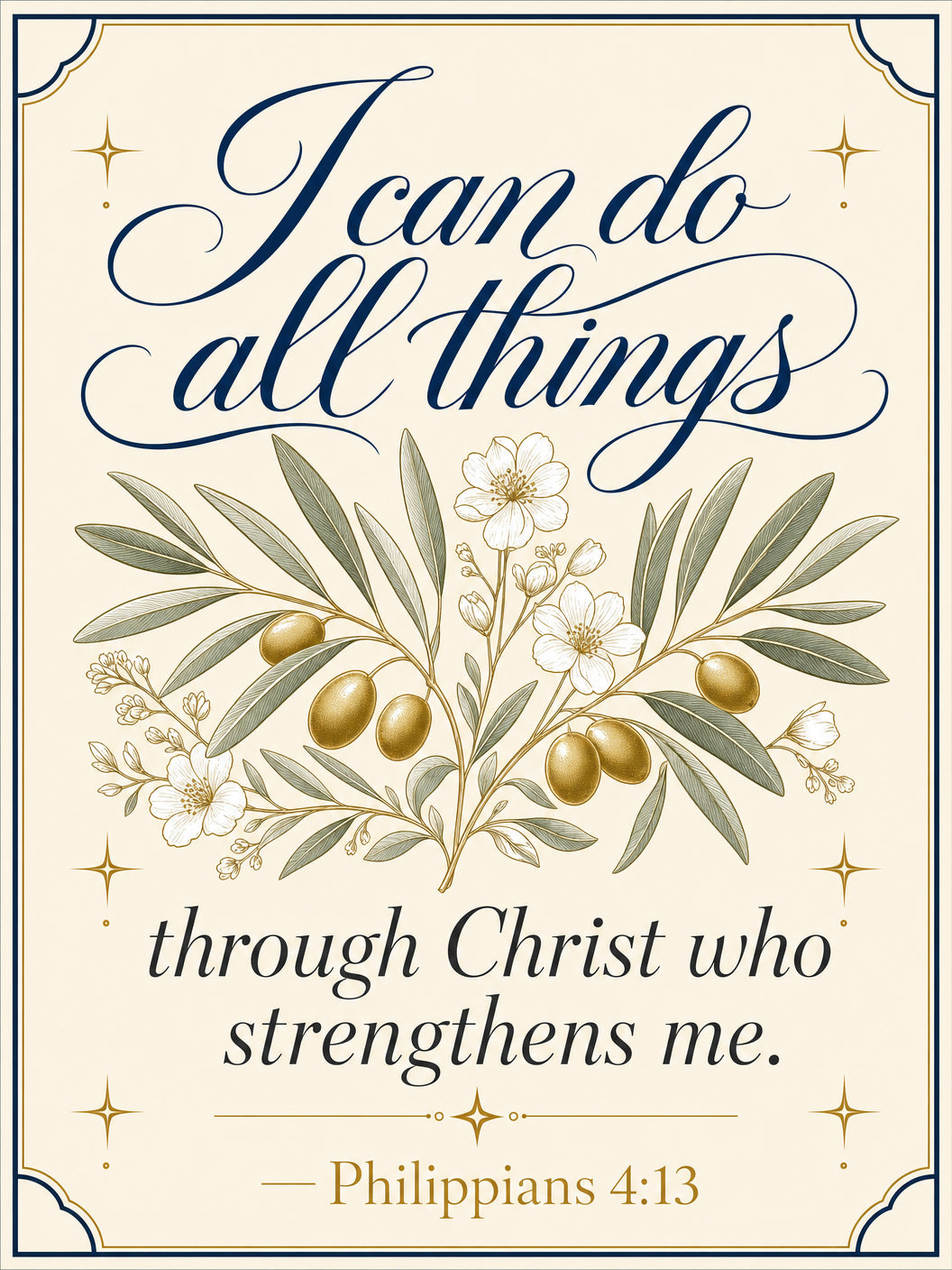 Philippians 4:13 — I Can Do All Things (Cream) — 3x5 Pole Flag