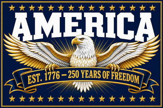 America EST 1776 250 Years of Freedom Garden Flag