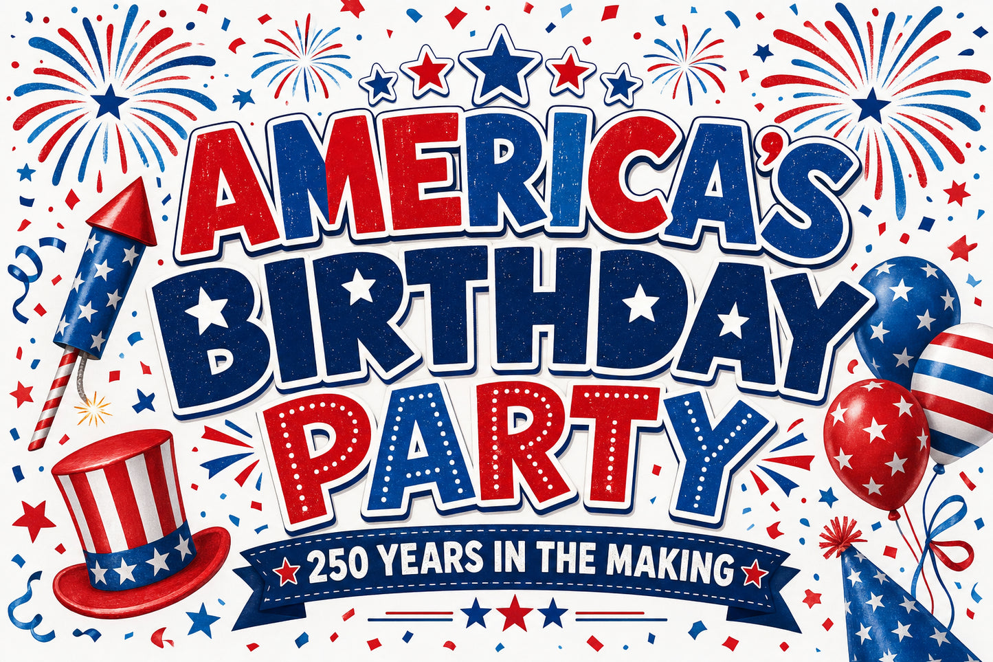 America's Birthday Party Garden Flag — 250 Years