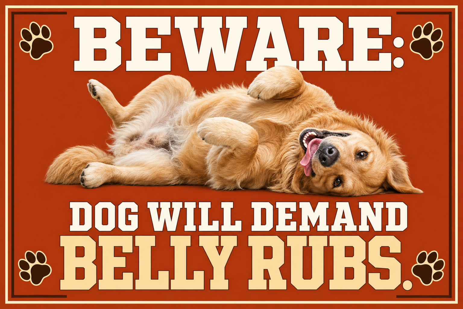 Belly Rubs & Tail Wags (Terracotta) — 3x5 Pole Flag