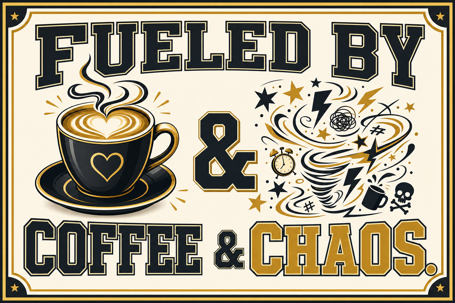 Coffee & Chaos — 3x5 Pole Flag