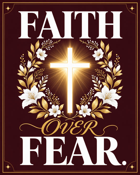 Faith Over Fear (Burgundy) — 3x5 Pole Flag