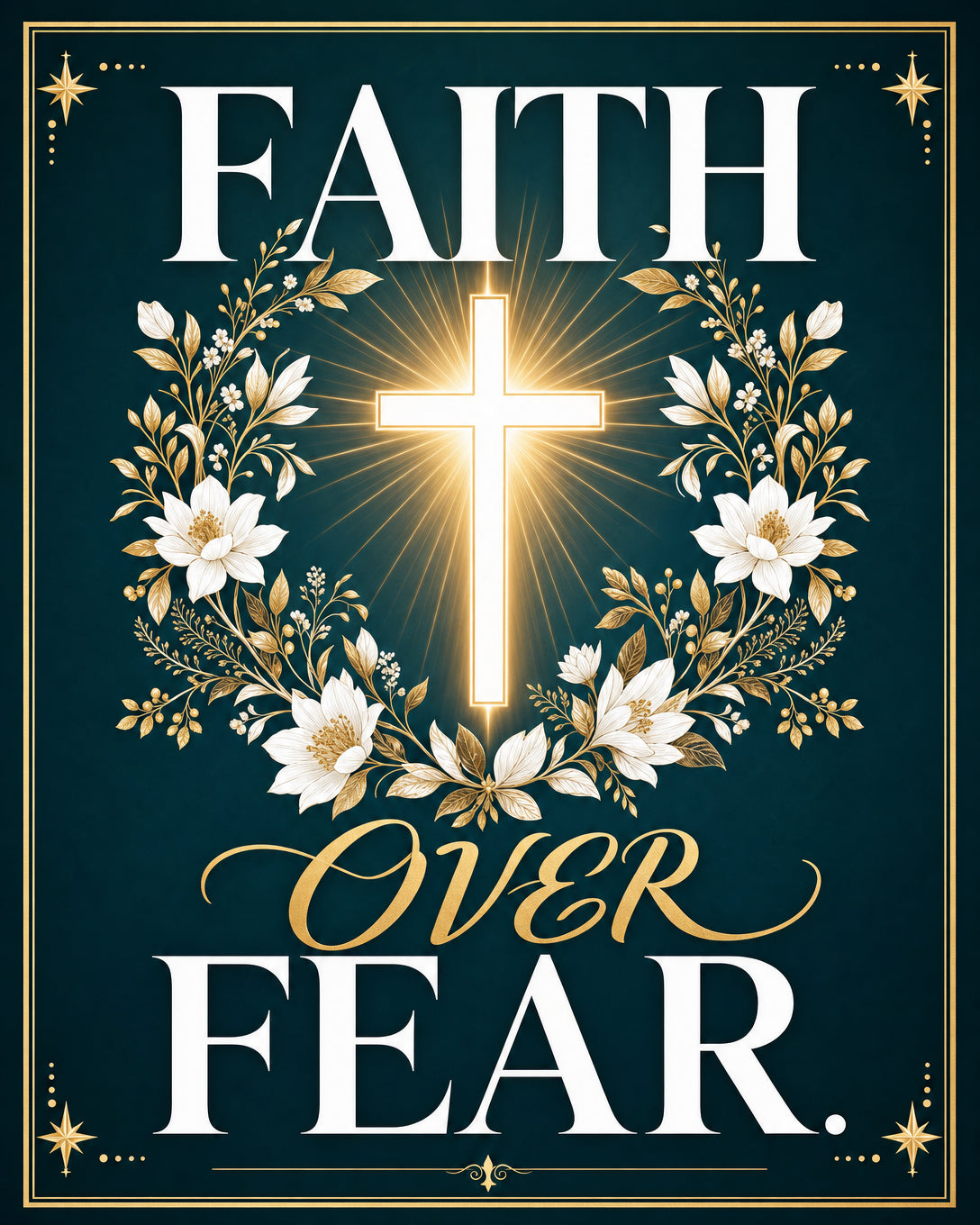 Faith Over Fear (Teal) — Garden Flag
