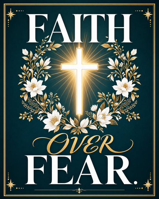 Faith Over Fear (Teal) — 3x5 Pole Flag