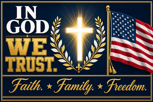 In God We Trust Faith Family Freedom House Flag