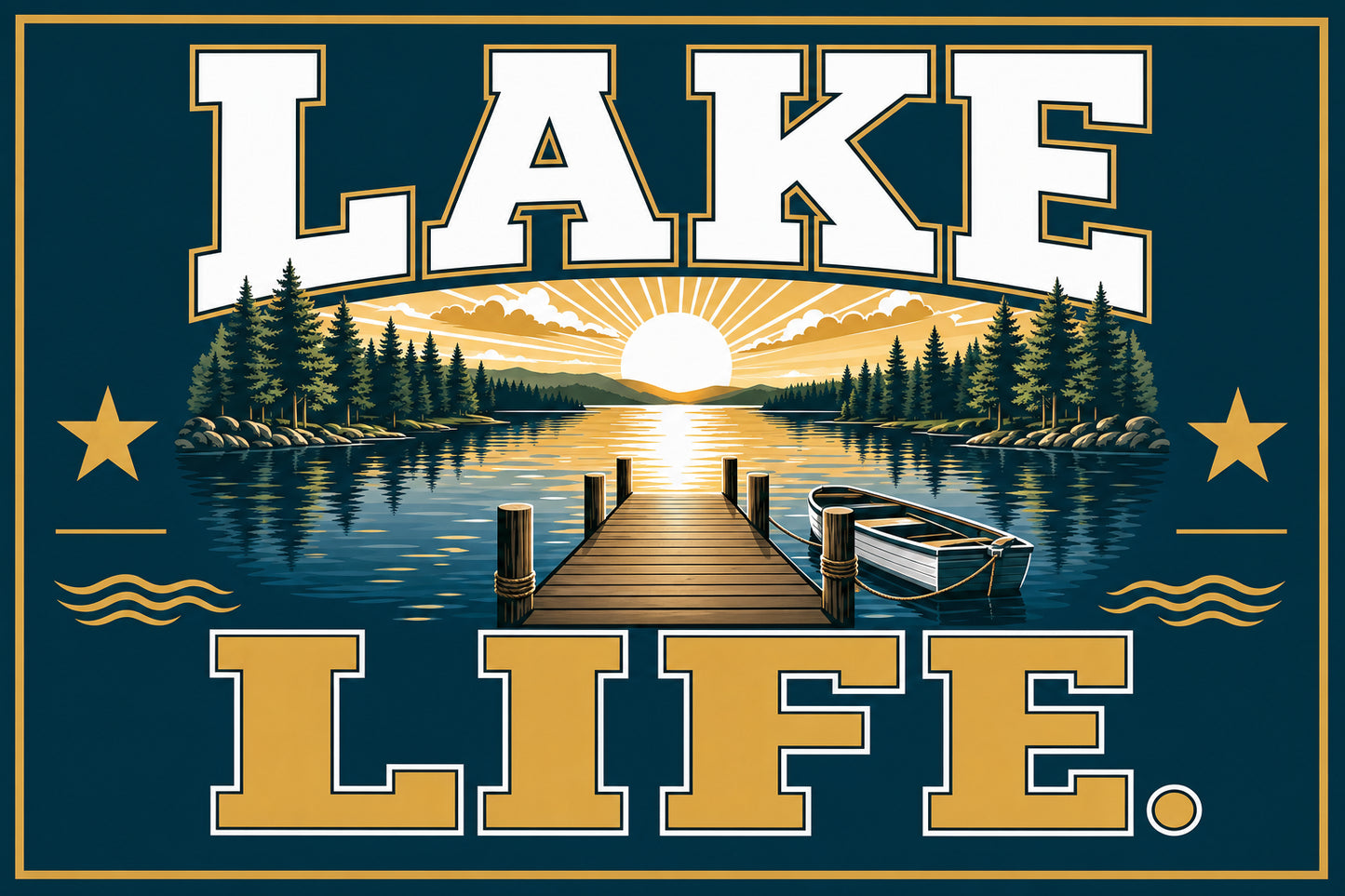 Lake Life (Teal) — Garden Flag