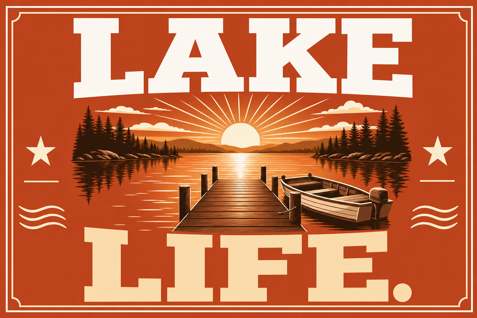 Lake Life (Terracotta) — Garden Flag