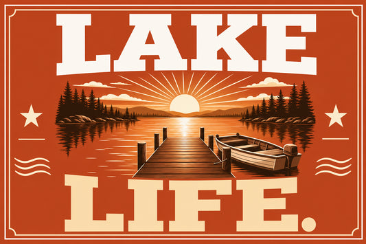 Lake Life (Terracotta) — 3x5 Pole Flag