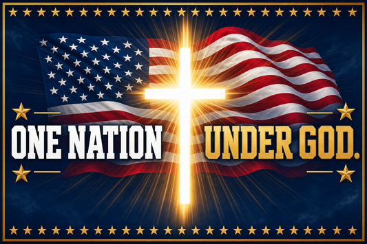 One Nation Under God House Flag - Faith Patriotic