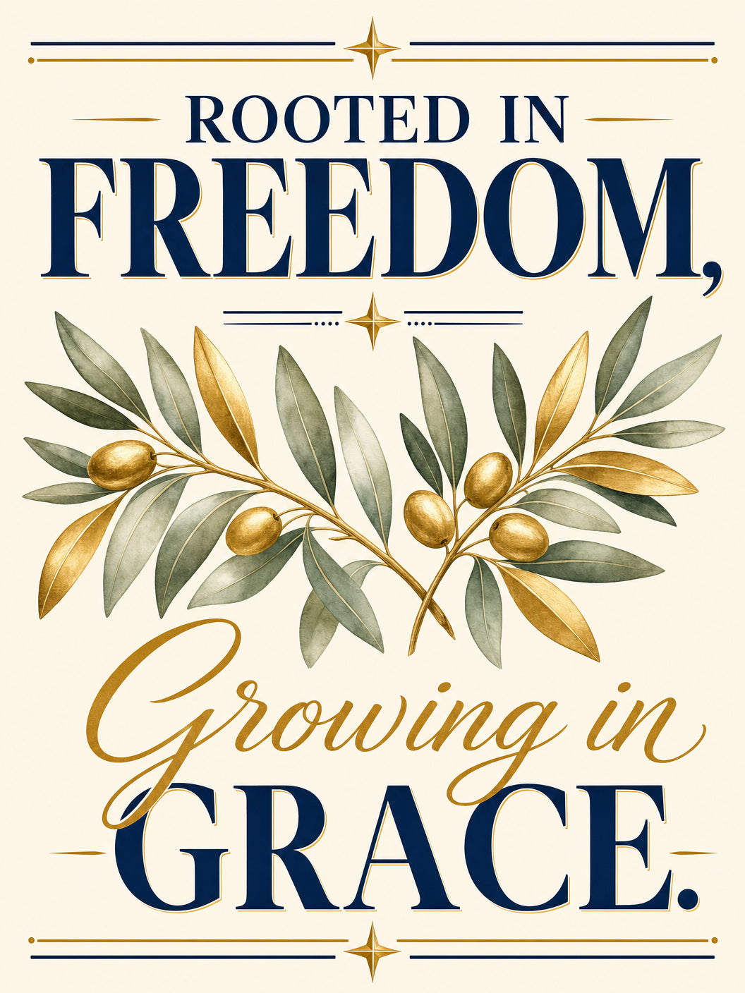 Rooted in Faith Growing in God's Grace (Version A) — House Flag