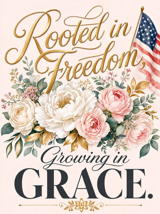 Rooted in Faith Growing in God's Grace (Version B) — 3x5 Pole Flag