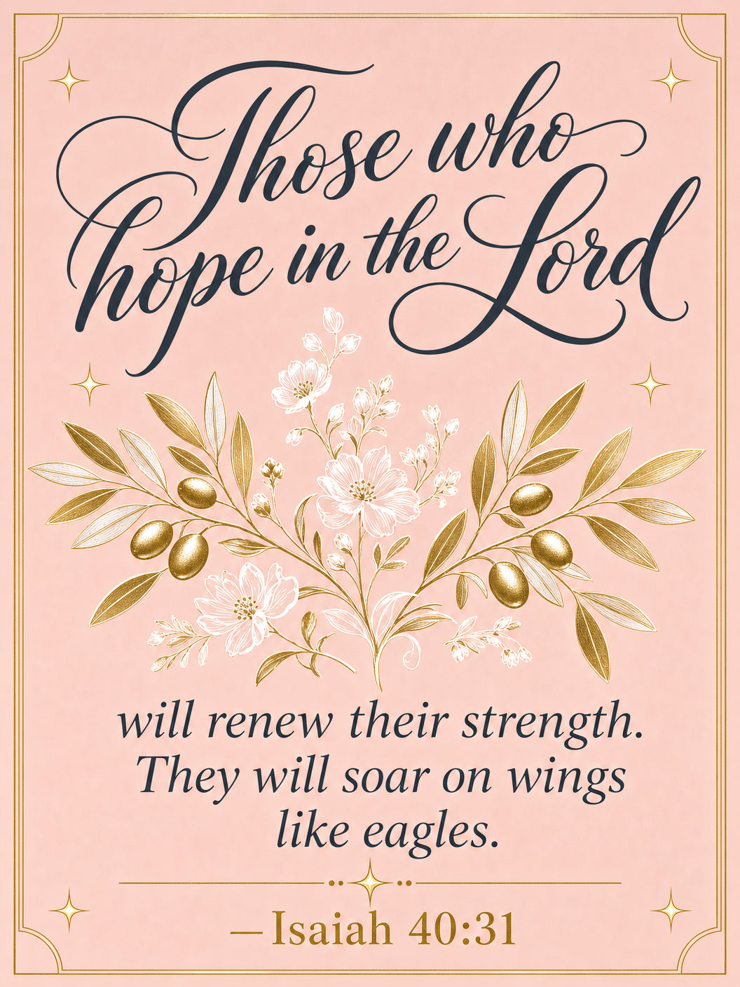 Isaiah 40:31 — Soar on Wings Like Eagles (Blush) — Garden Flag