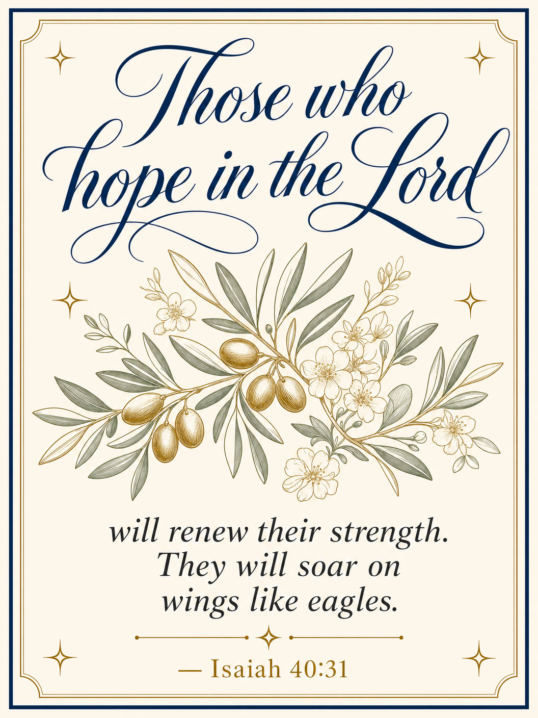 Isaiah 40:31 — Soar on Wings Like Eagles (Cream) — Garden Flag