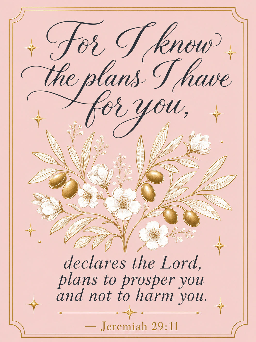 Jeremiah 29:11 — Plans to Prosper You (Blush) — 3x5 Pole Flag