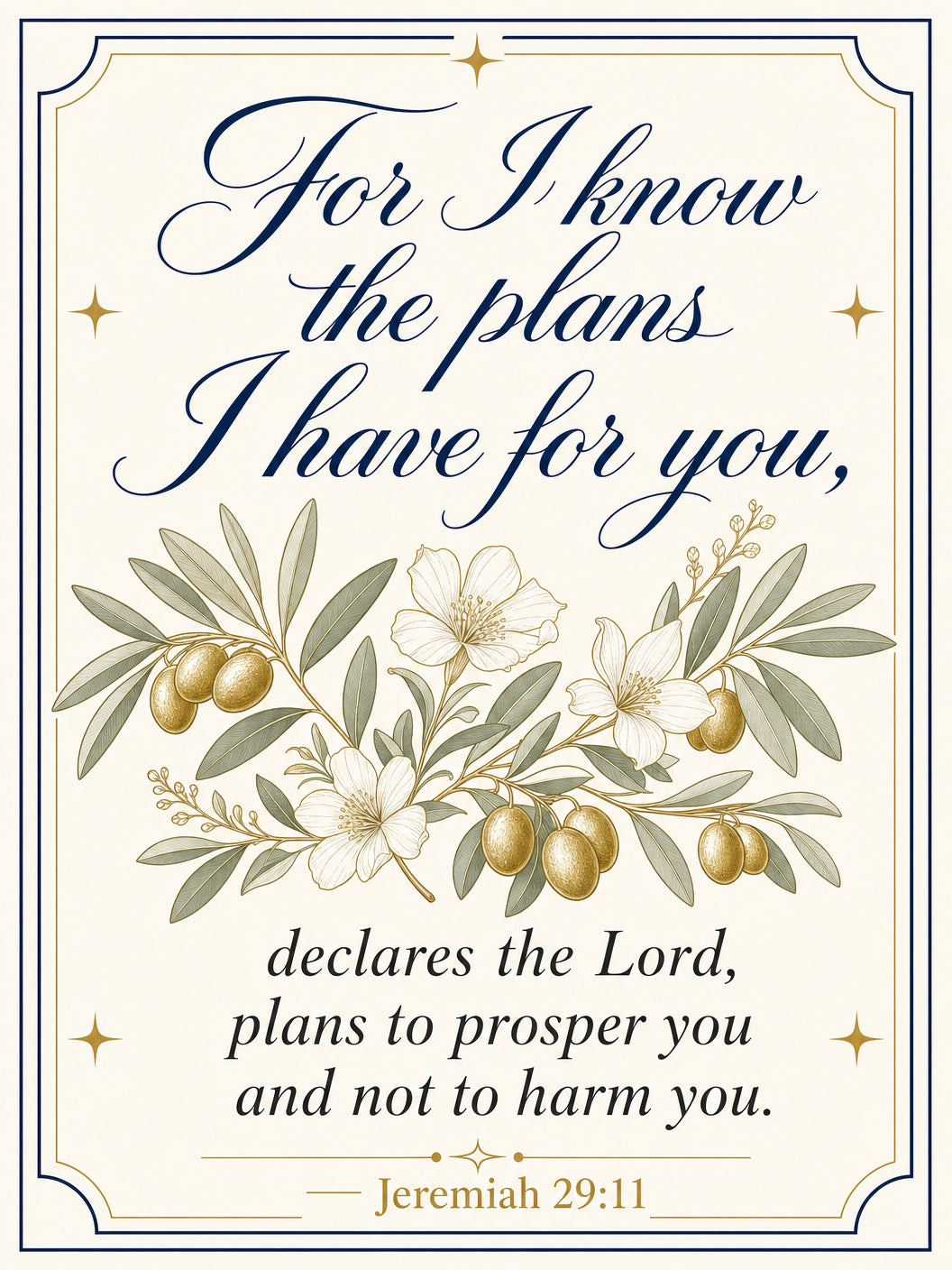 Jeremiah 29:11 — Plans to Prosper You (Cream) — Garden Flag