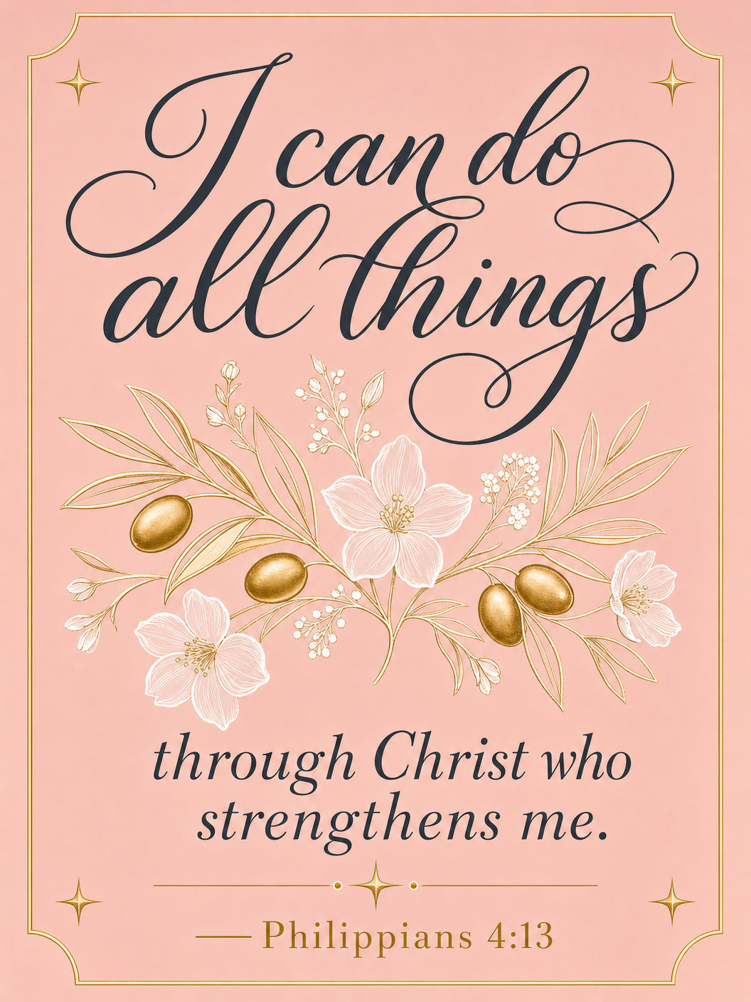 Philippians 4:13 — I Can Do All Things (Blush) — House Flag