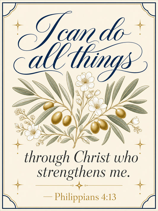 Philippians 4:13 — I Can Do All Things (Cream) — 3x5 Pole Flag