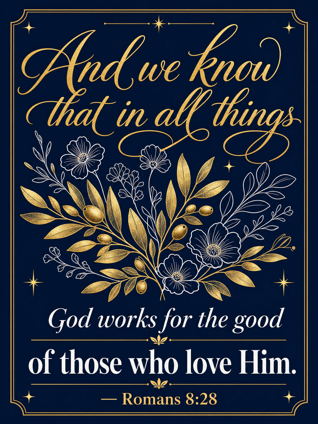 Romans 8:28 — All Things Work Together for Good — Garden Flag